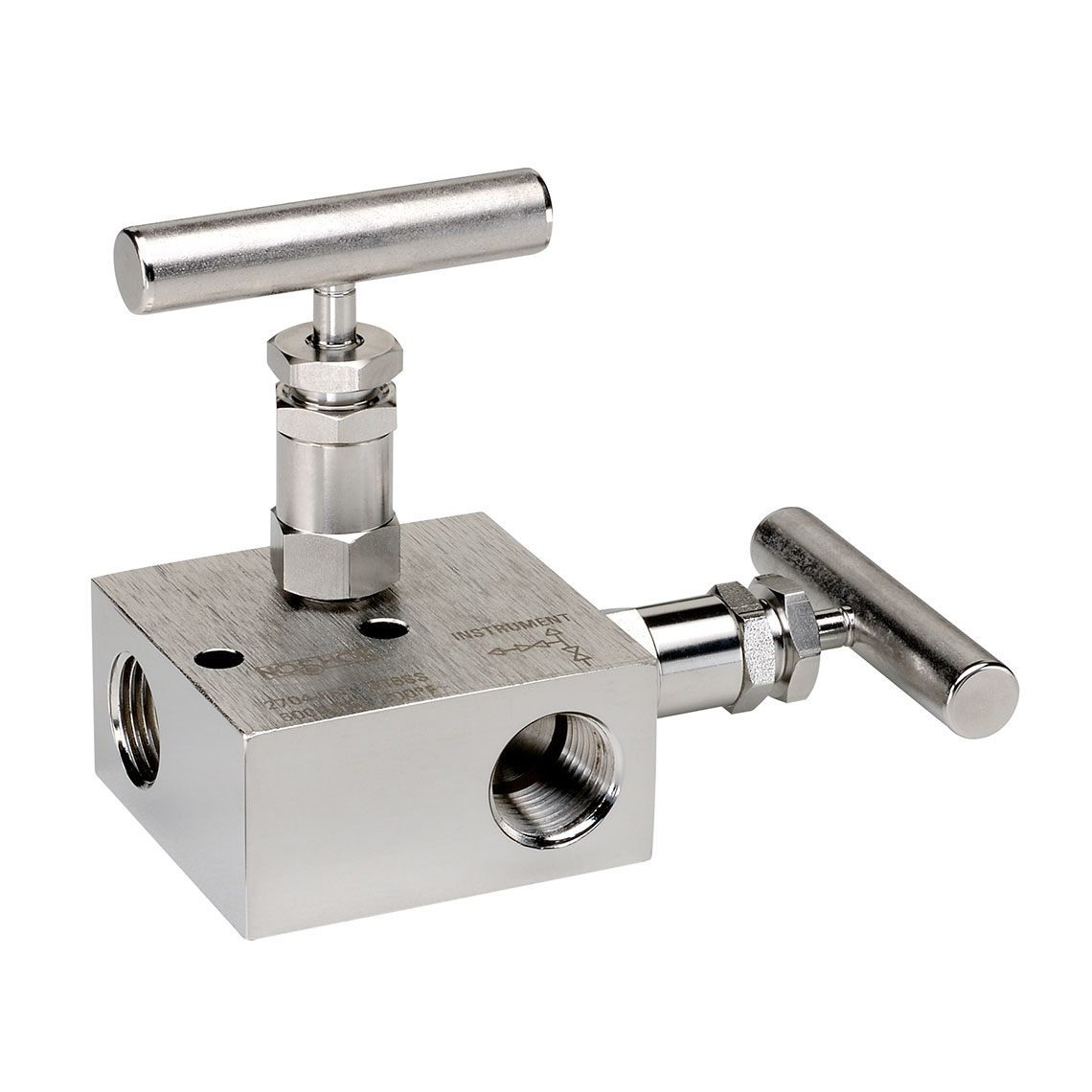 Noshok | 2704-FFS. 2604/2704 Series 0.156 in. Orifice Block and Bleed 2 Manifold Valves with Hard Seat and Soft Tip