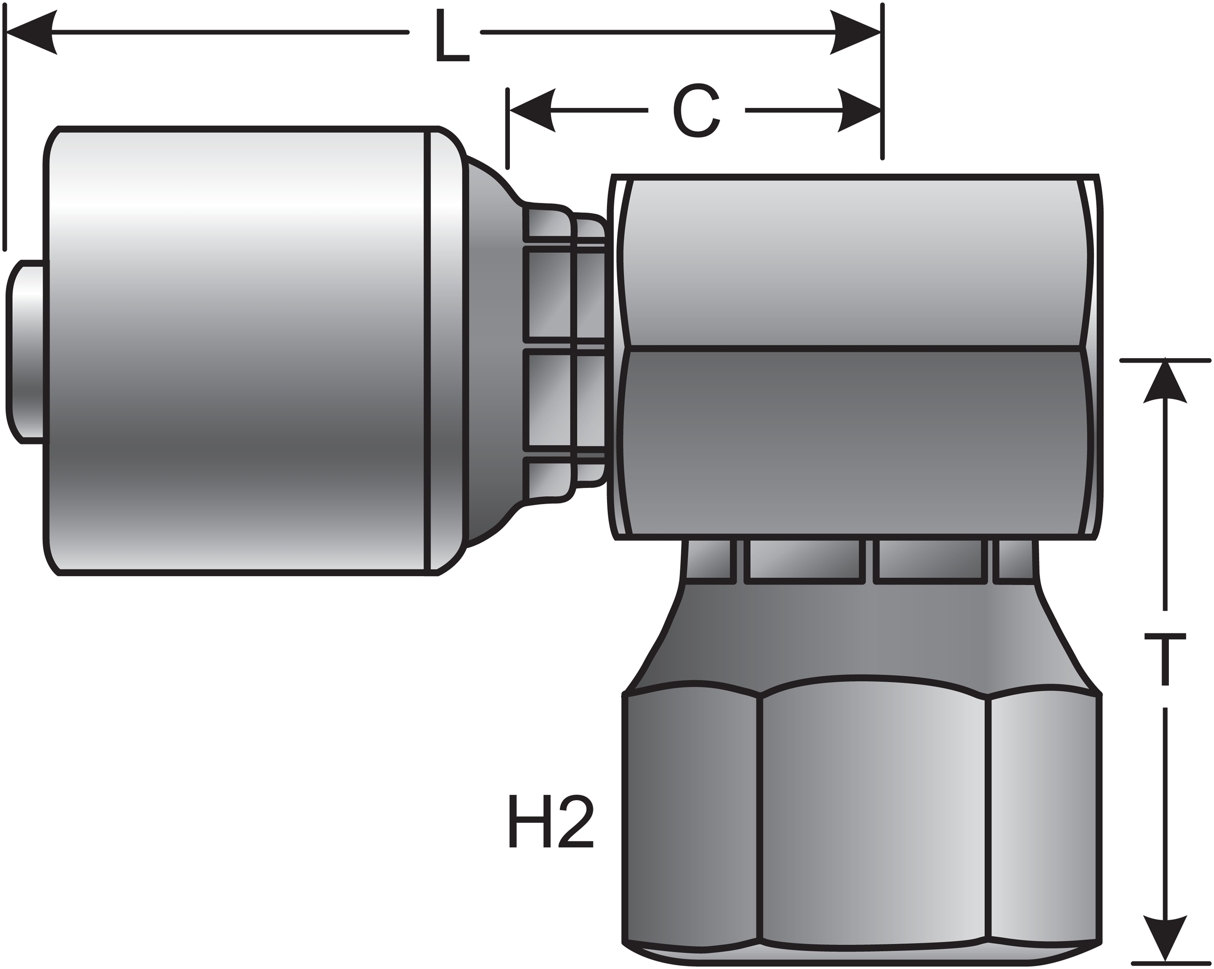 Gates | 71009258. 16G-16FBSPORX90BL XBULK. MegaCrimp® Couplings